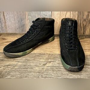 Vintage Tretorn NYLiteHI2 Sneaker Black Hi Top Camouflage Mens 10.5 EXCELLENT!